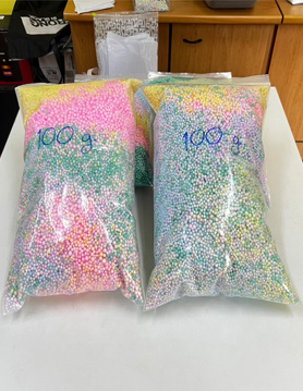 เม็ดโฟม รวมสีพาสเทล 100 กรัม	